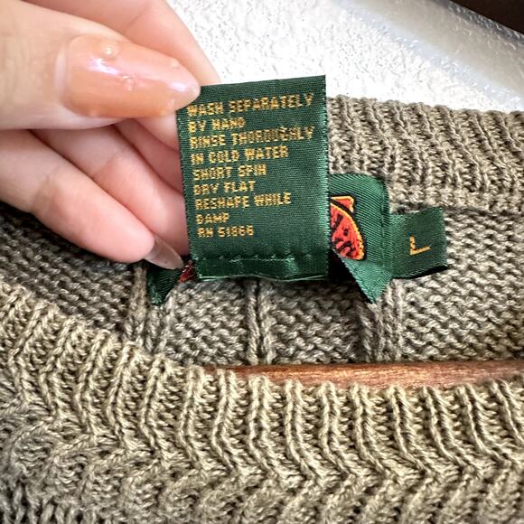 VTG BOSTON TRADERS Cable Knit Cotton Blend Grandpa Sweater Size L Indie Eclectic - Picture 11 of 11